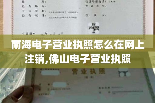 南海电子营业执照怎么在网上注销,佛山电子营业执照