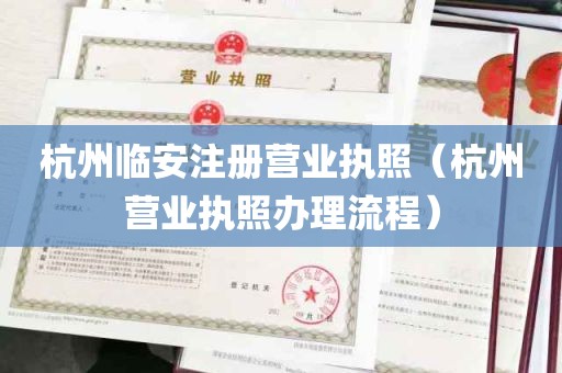 杭州临安注册营业执照（杭州营业执照办理流程）