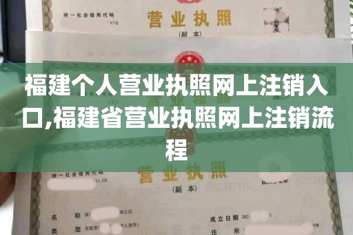 福建个人营业执照网上注销入口,福建省营业执照网上注销流程