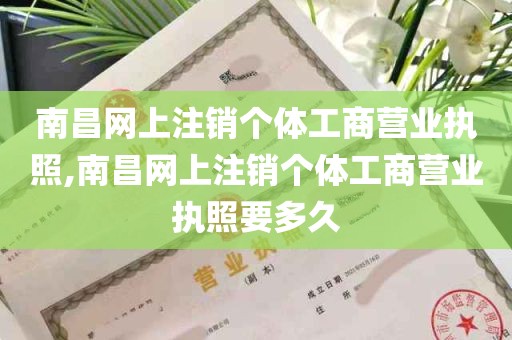 南昌网上注销个体工商营业执照,南昌网上注销个体工商营业执照要多久