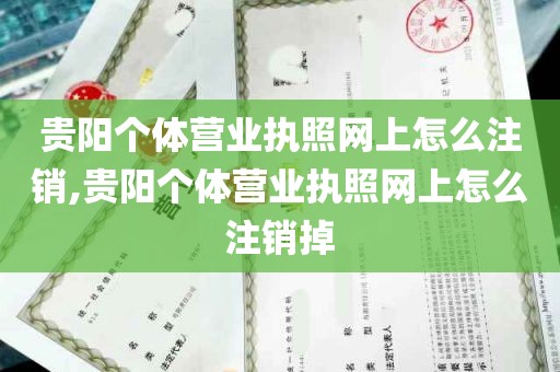 贵阳个体营业执照网上怎么注销,贵阳个体营业执照网上怎么注销掉