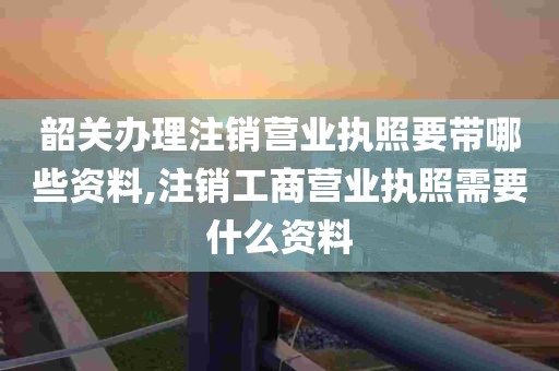 韶关办理注销营业执照要带哪些资料,注销工商营业执照需要什么资料