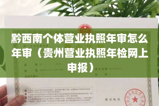 黔西南个体营业执照年审怎么年审（贵州营业执照年检网上申报）