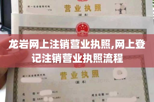 龙岩网上注销营业执照,网上登记注销营业执照流程