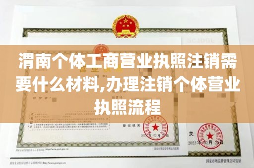 渭南个体工商营业执照注销需要什么材料,办理注销个体营业执照流程