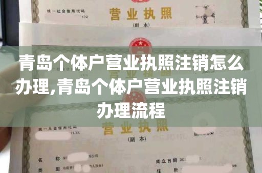 青岛个体户营业执照注销怎么办理,青岛个体户营业执照注销办理流程