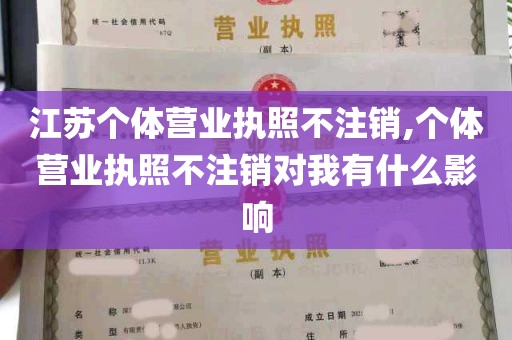 江苏个体营业执照不注销,个体营业执照不注销对我有什么影响