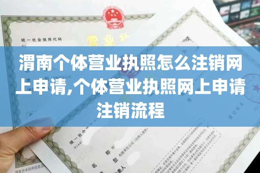 渭南个体营业执照怎么注销网上申请,个体营业执照网上申请注销流程