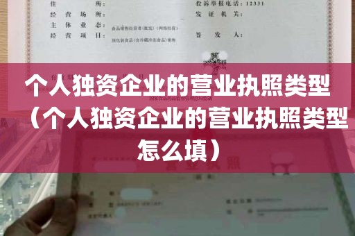 个人独资企业的营业执照类型（个人独资企业的营业执照类型怎么填）