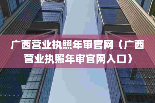 广西营业执照年审官网（广西营业执照年审官网入口）