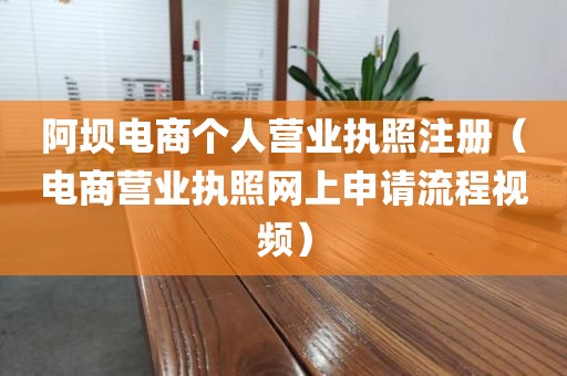 阿坝电商个人营业执照注册（电商营业执照网上申请流程视频）