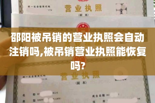 邵阳被吊销的营业执照会自动注销吗,被吊销营业执照能恢复吗?