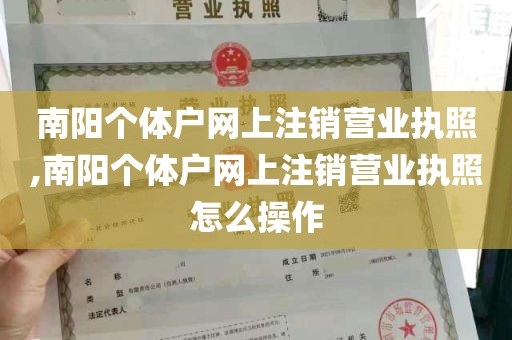 南阳个体户网上注销营业执照,南阳个体户网上注销营业执照怎么操作