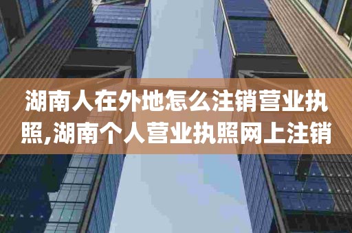 湖南人在外地怎么注销营业执照,湖南个人营业执照网上注销