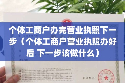 个体工商户办完营业执照下一步（个体工商户营业执照办好后 下一步该做什么）