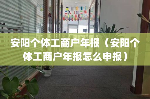 安阳个体工商户年报（安阳个体工商户年报怎么申报）