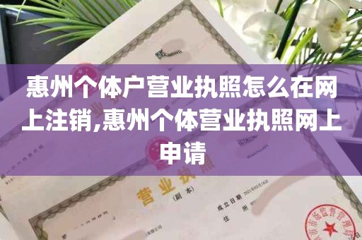 惠州个体户营业执照怎么在网上注销,惠州个体营业执照网上申请