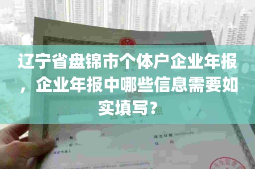 辽宁省盘锦市个体户企业年报，企业年报中哪些信息需要如实填写？