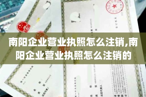 南阳企业营业执照怎么注销,南阳企业营业执照怎么注销的