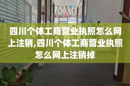 四川个体工商营业执照怎么网上注销,四川个体工商营业执照怎么网上注销掉