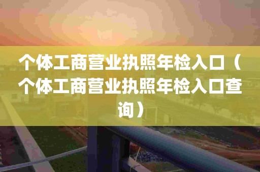 个体工商营业执照年检入口（个体工商营业执照年检入口查询）