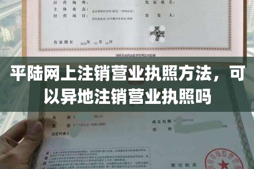 平陆网上注销营业执照方法，可以异地注销营业执照吗