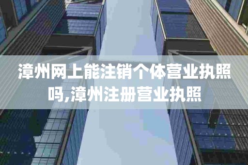 漳州网上能注销个体营业执照吗,漳州注册营业执照