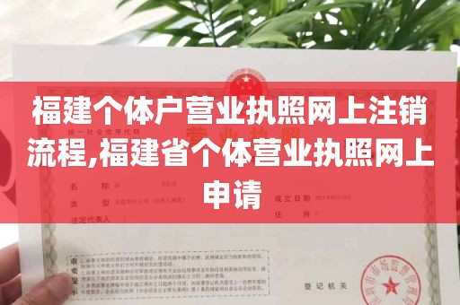 福建个体户营业执照网上注销流程,福建省个体营业执照网上申请