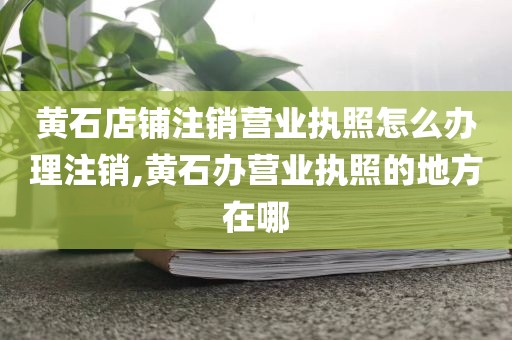 黄石店铺注销营业执照怎么办理注销,黄石办营业执照的地方在哪