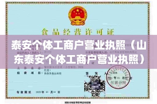 泰安个体工商户营业执照（山东泰安个体工商户营业执照）