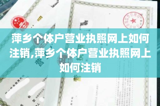 萍乡个体户营业执照网上如何注销,萍乡个体户营业执照网上如何注销