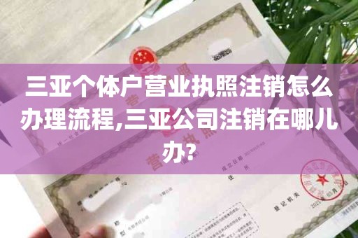 三亚个体户营业执照注销怎么办理流程,三亚公司注销在哪儿办?