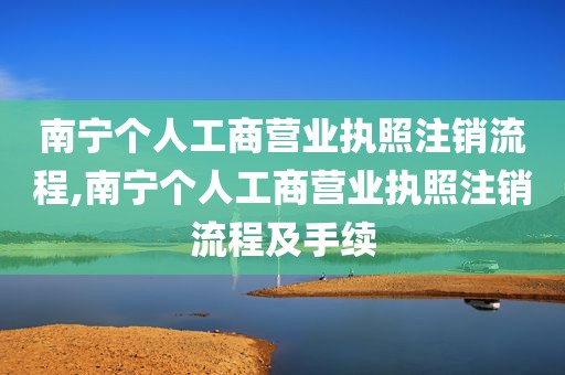 南宁个人工商营业执照注销流程,南宁个人工商营业执照注销流程及手续