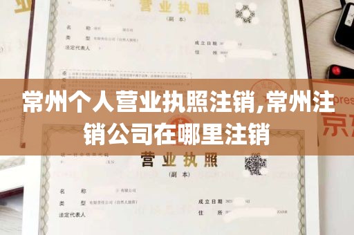 常州个人营业执照注销,常州注销公司在哪里注销