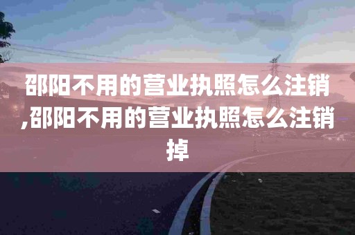 邵阳不用的营业执照怎么注销,邵阳不用的营业执照怎么注销掉