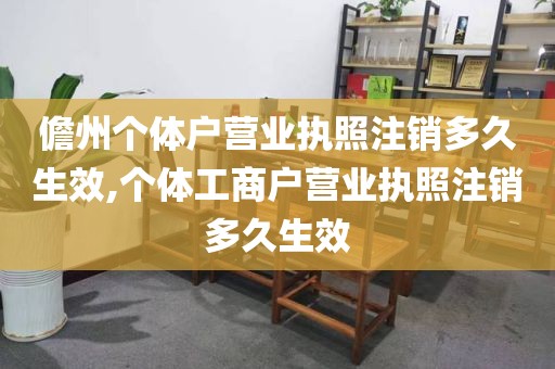 儋州个体户营业执照注销多久生效,个体工商户营业执照注销多久生效