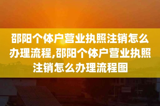 邵阳个体户营业执照注销怎么办理流程,邵阳个体户营业执照注销怎么办理流程图