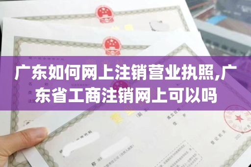 广东如何网上注销营业执照,广东省工商注销网上可以吗