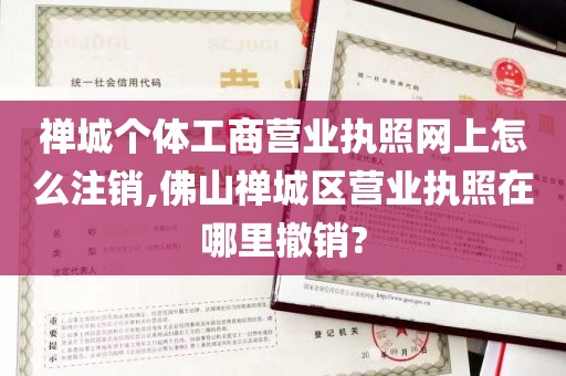 禅城个体工商营业执照网上怎么注销,佛山禅城区营业执照在哪里撤销?