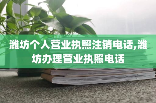 潍坊个人营业执照注销电话,潍坊办理营业执照电话