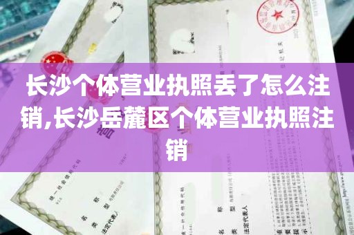 长沙个体营业执照丢了怎么注销,长沙岳麓区个体营业执照注销