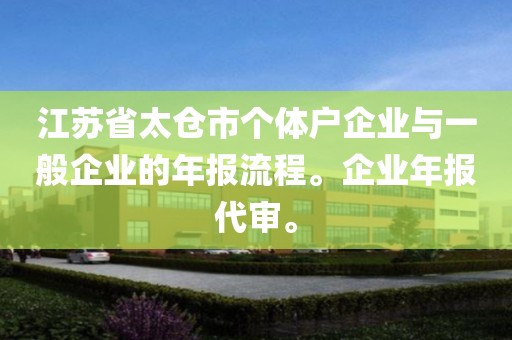 江苏省太仓市个体户企业与一般企业的年报流程。企业年报代审。