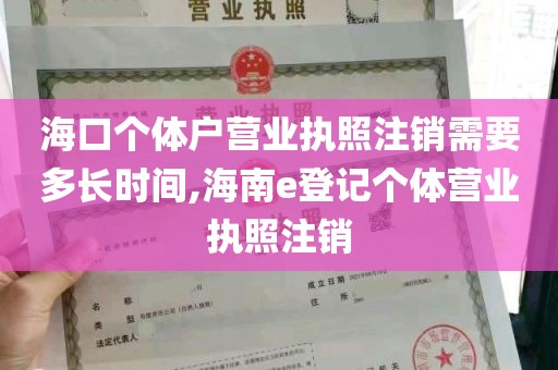 海口个体户营业执照注销需要多长时间,海南e登记个体营业执照注销