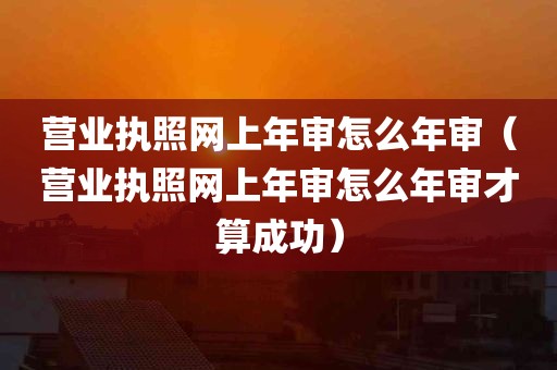 营业执照网上年审怎么年审（营业执照网上年审怎么年审才算成功）