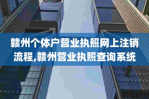 赣州个体户营业执照网上注销流程,赣州营业执照查询系统