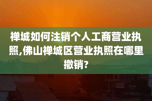 禅城如何注销个人工商营业执照,佛山禅城区营业执照在哪里撤销?