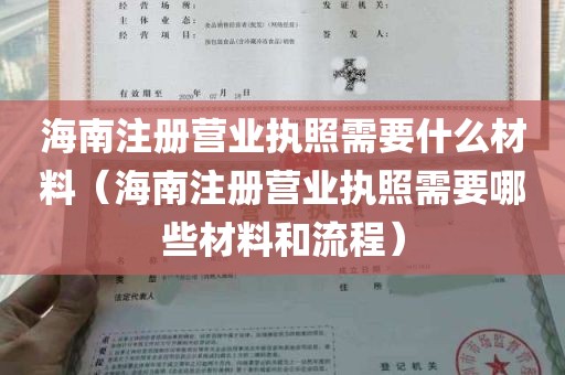 海南注册营业执照需要什么材料（海南注册营业执照需要哪些材料和流程）