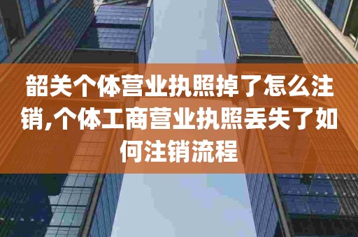 韶关个体营业执照掉了怎么注销,个体工商营业执照丢失了如何注销流程