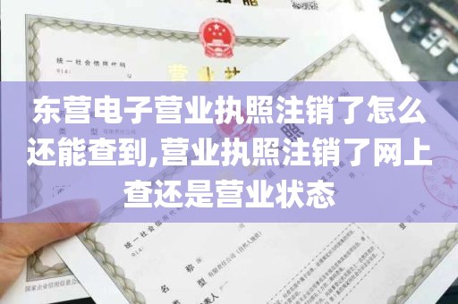 东营电子营业执照注销了怎么还能查到,营业执照注销了网上查还是营业状态