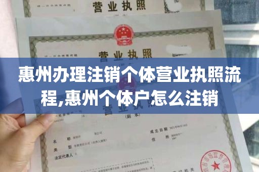 惠州办理注销个体营业执照流程,惠州个体户怎么注销